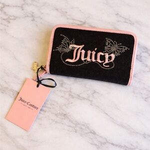 Juicy Couture Black Wallet with Pink Trim